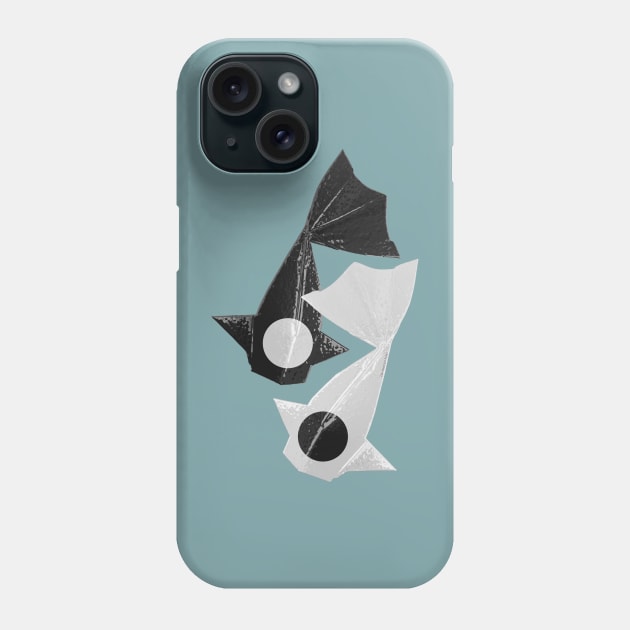 Yin and Yang Origami Fish pattern Phone Case by Destroyed-Pixel