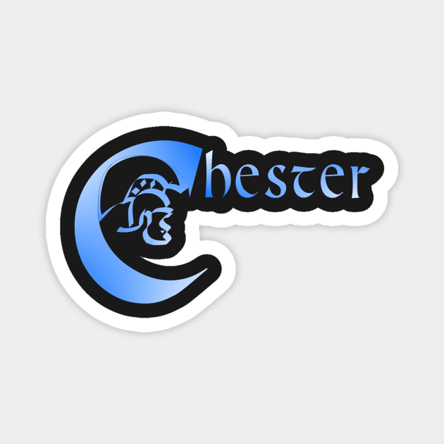 ROMAN CHESTER BLUE AND WHITE Magnet by MarniD9
