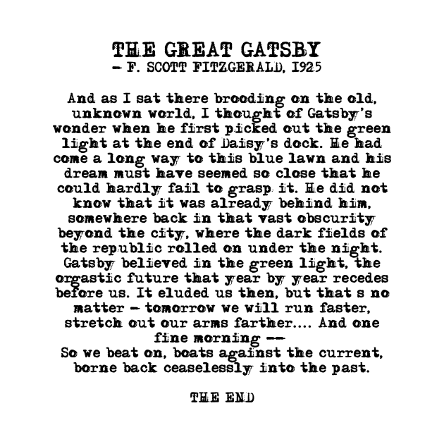 Ending of The Great Gatsby - Fitzgerald quote - The Great Gatsby - T ...