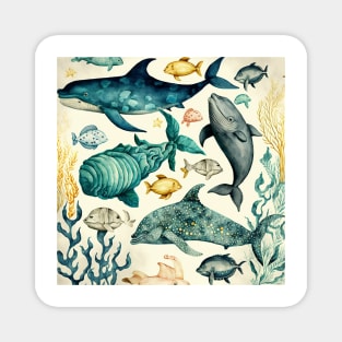 Vintage creatures of the sea Magnet