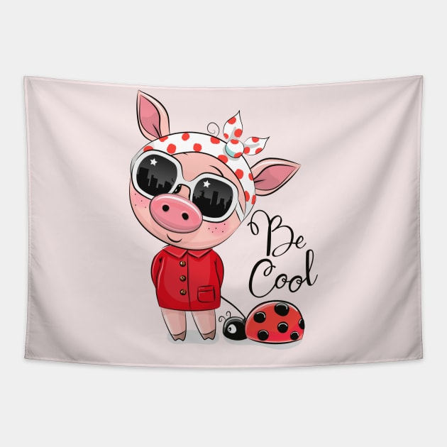 Cool Pig Tapestry by Reginast777