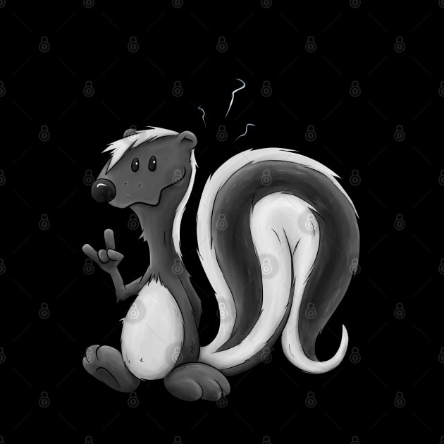 Funny Smelly Cute Cartoon Skunk Illustration by SkizzenMonster