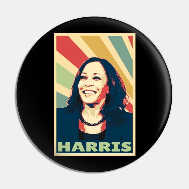 Kamala Harris Vintage Colors Pin by Nerd_art