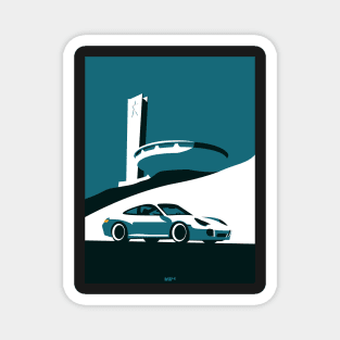 911 996 with Brutalist Architecture (Green) Magnet