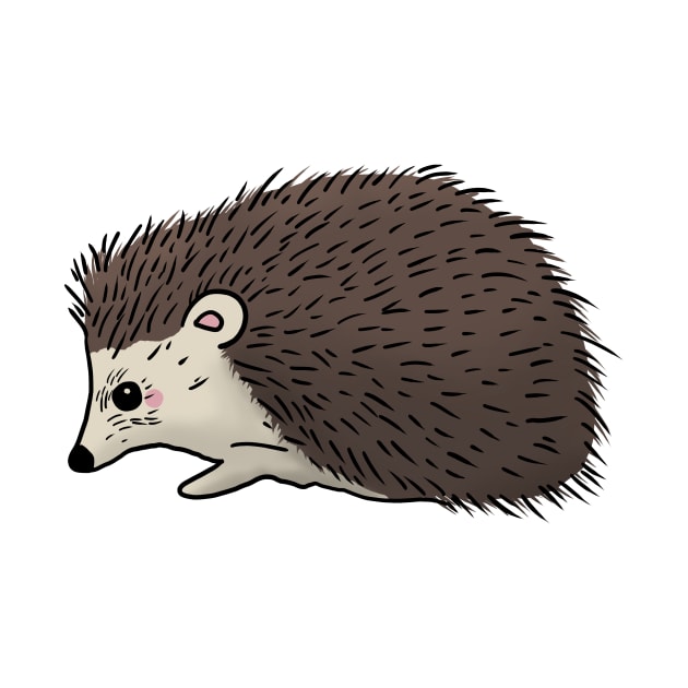 Cute hedgehog hand drawn walking to the left by Mesyo