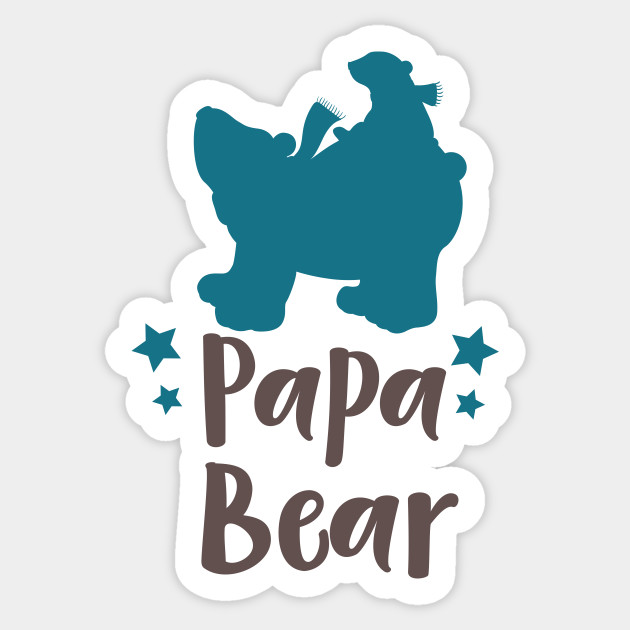 Papa Bear Bear Cub Father S Day Blue Brown Papa Bear Sticker Teepublic