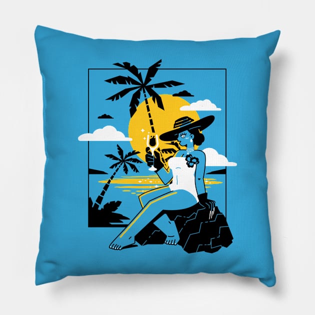 Dimitrescu's Holidays v2 Pillow by demonigote