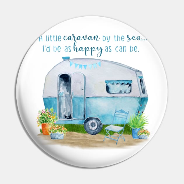 Camper Caravan Beach Scene Pin by FreeSpiritedNomads