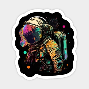 Astronaut in Space Colorful Vibrant Psychedelic Magnet