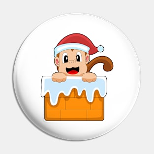 Monkey Christmas Santa hat Pin