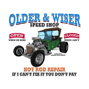 Older & Wiser Speed Shop Classic Car Hot Rod Novelty Gift T-Shirt