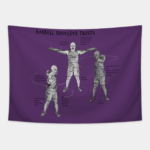 Barbell Shoulder Twist Tapestry by DiPEGO NOW ENTERTAiNMENT