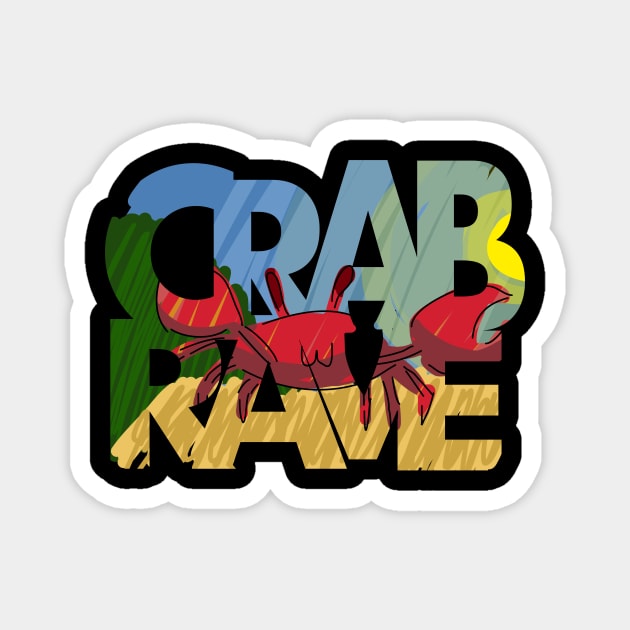 Crab Rave Magnet by dinomitrondesigns