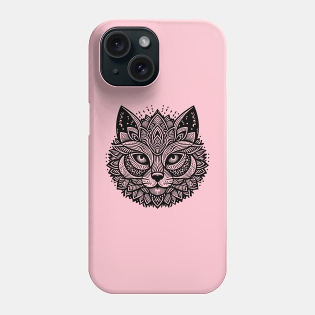 Mandala Cat Phone Case by Desert Owl Designs