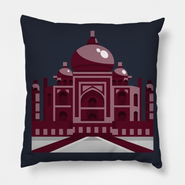 Taj Mahal T-Shirts Pillow by BeeZeeBazaar