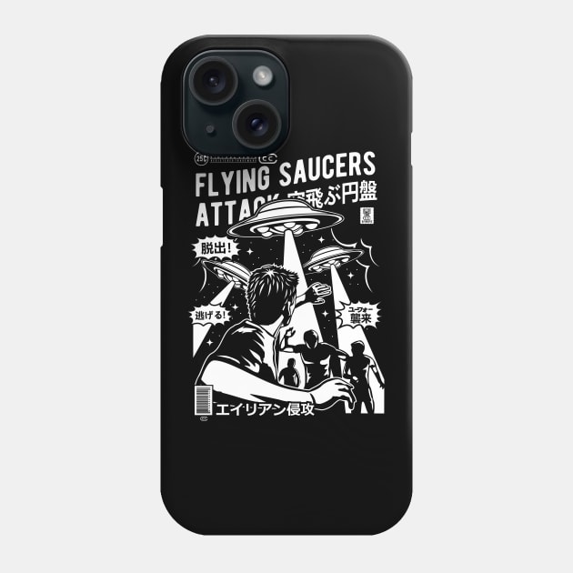 Flying Saucers Attack Phone Case by drewbacca