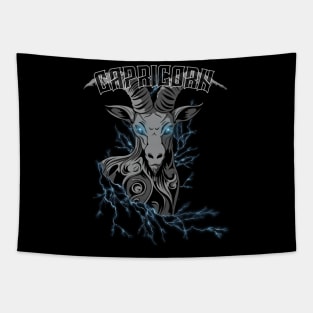 Lightning Capricorn (blue) Tapestry