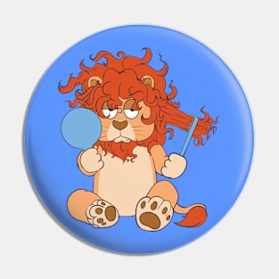 bad hair day plushie lion Pin