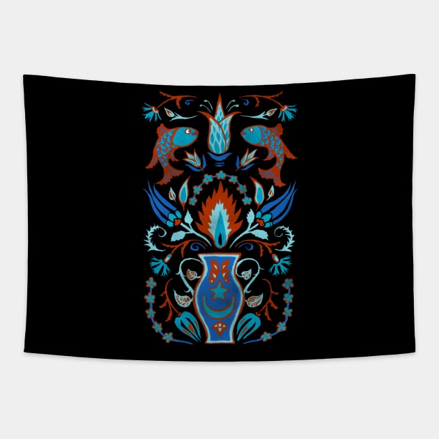 Iznik Tile Arts - Turquoise Tapestry by akaneyabushita