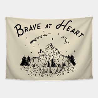 Brave at Heart Wolves on back Tapestry