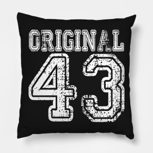 Original 43 1943 2043 T-shirt Birthday Gift Age Year Old Boy Girl Cute Funny Man Woman Jersey Style Pillow