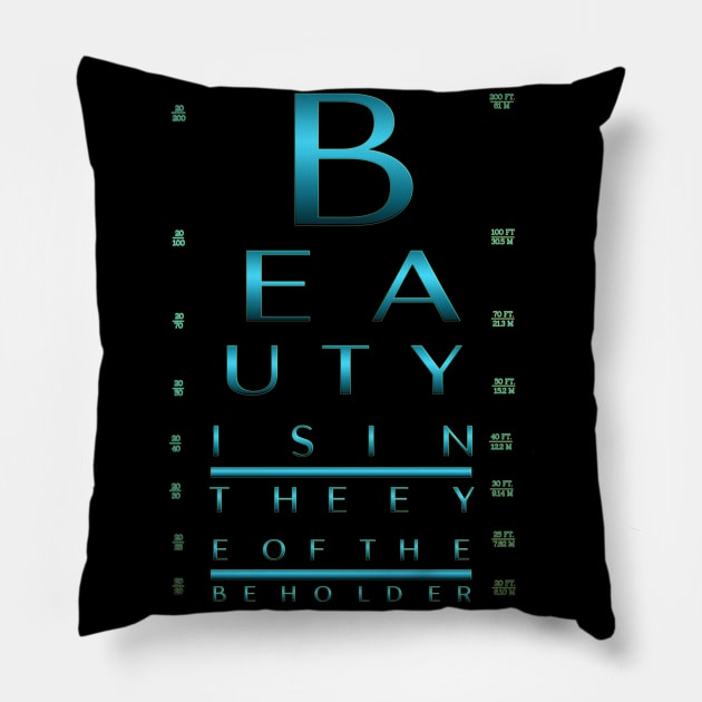 Beauty is in the eye of the beholder. / Custom Eye Chart Pillow by LanaBanana