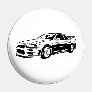 R34 GTR Skyline Turbo JDM Tuning Car 90s Fan Pin