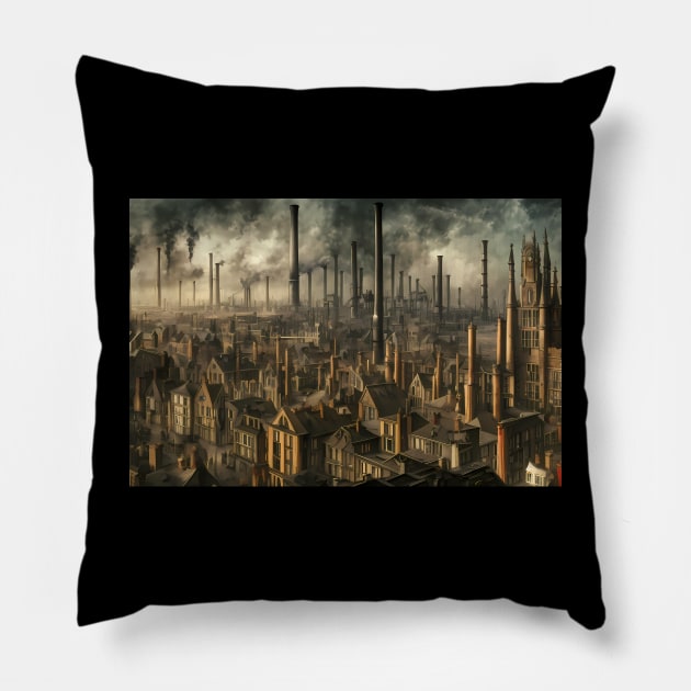 Victorian Alien City Pillow by Yellow Cottage Merch