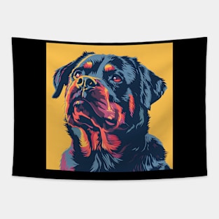 Retro Rottweiler: Pastel Pup Revival Tapestry