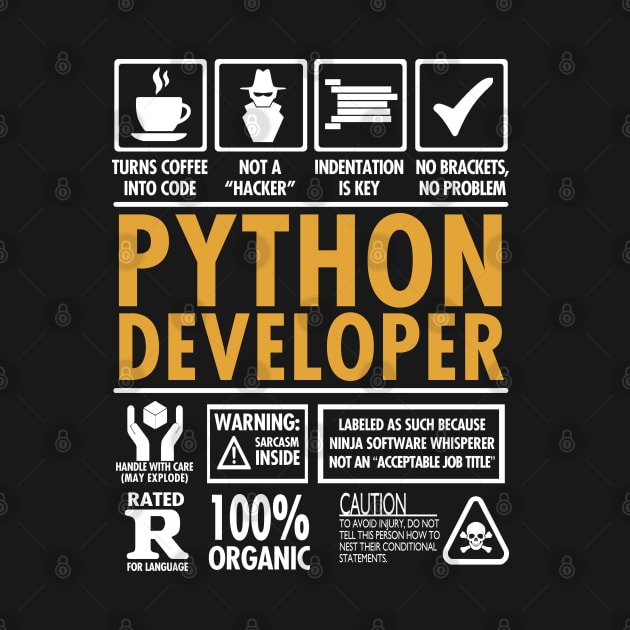 Python Developer Programmer Funny Coder's by NerdShizzle