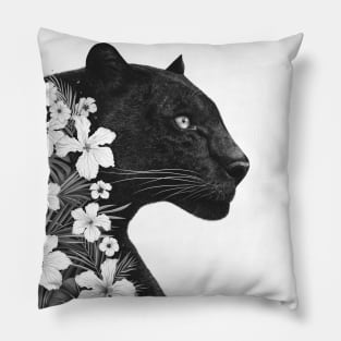 Panther with flowers Pillow