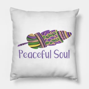 Peaceful Soul - Feather Charms abstract illustration GC-107-02 Pillow
