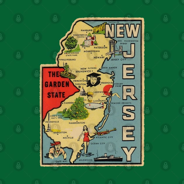 Vintage New Jersey Map by fearcity