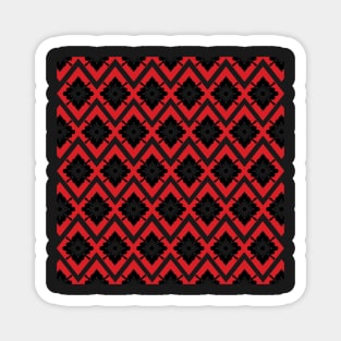 Red and black modern bohemian pattern Magnet