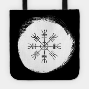 Aegishjalmur Icelandic Stave in Black and White | Helm of Awe Tote