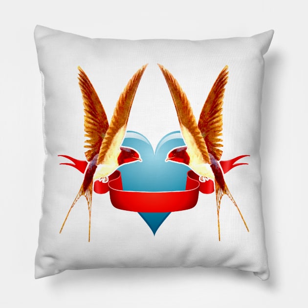 Birds free and loose in the wild with birds flying Pillow by Marccelus