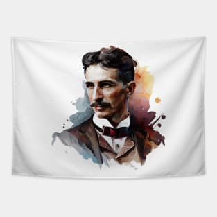 NIKOLA TESLA WATER COLOR PORTRAIT Tapestry