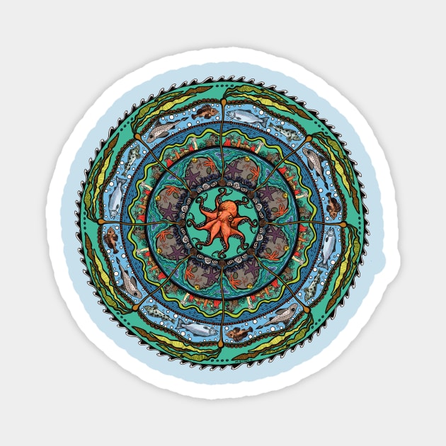 Salish Sea Mandala -light blue Magnet by mernstw