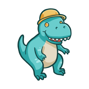 Cute t-rex with hat, dino, dinosaur T-Shirt