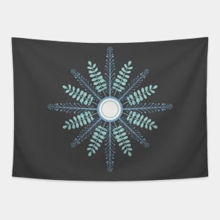 Folk Art Leaf Snowlake Tapestry