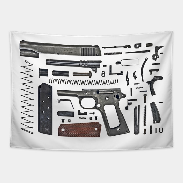 1911 Handgun Disassembly Tapestry by NeilGlover