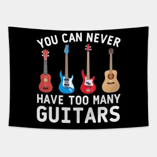 Guitar ukulele bass acoustic classic electric white text Tapestry