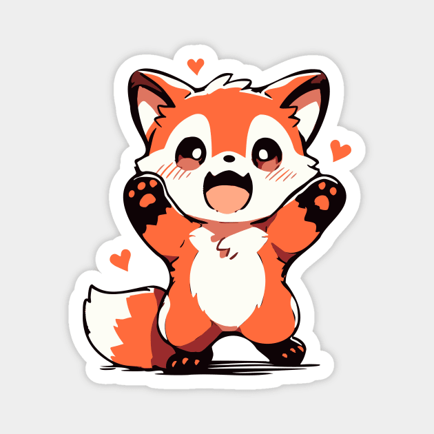 Cute Red Panda - Kawaii Panda Magnet by TeeTopiaNovelty