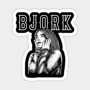 Retro Bjork - Fan Art Design Magnet