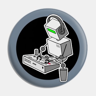 Robot Playing 909 Drum Machine Pin