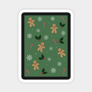 Christmas Green Pattern Magnet