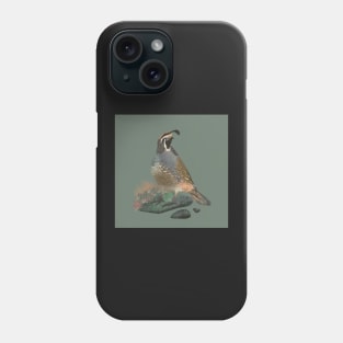 Quail on the Rocks Phone Case