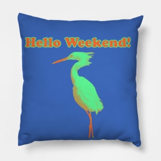 Neon bird weekend Pillow