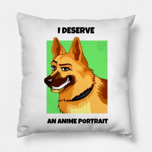 German Shepherd Dog: Anime Cartoon Portrait Pillow