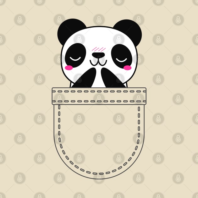 Kawaii panda in pocket by Shirt Vibin